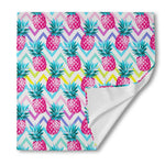 Neon Zig Zag Pineapple Pattern Print Silk Bandana