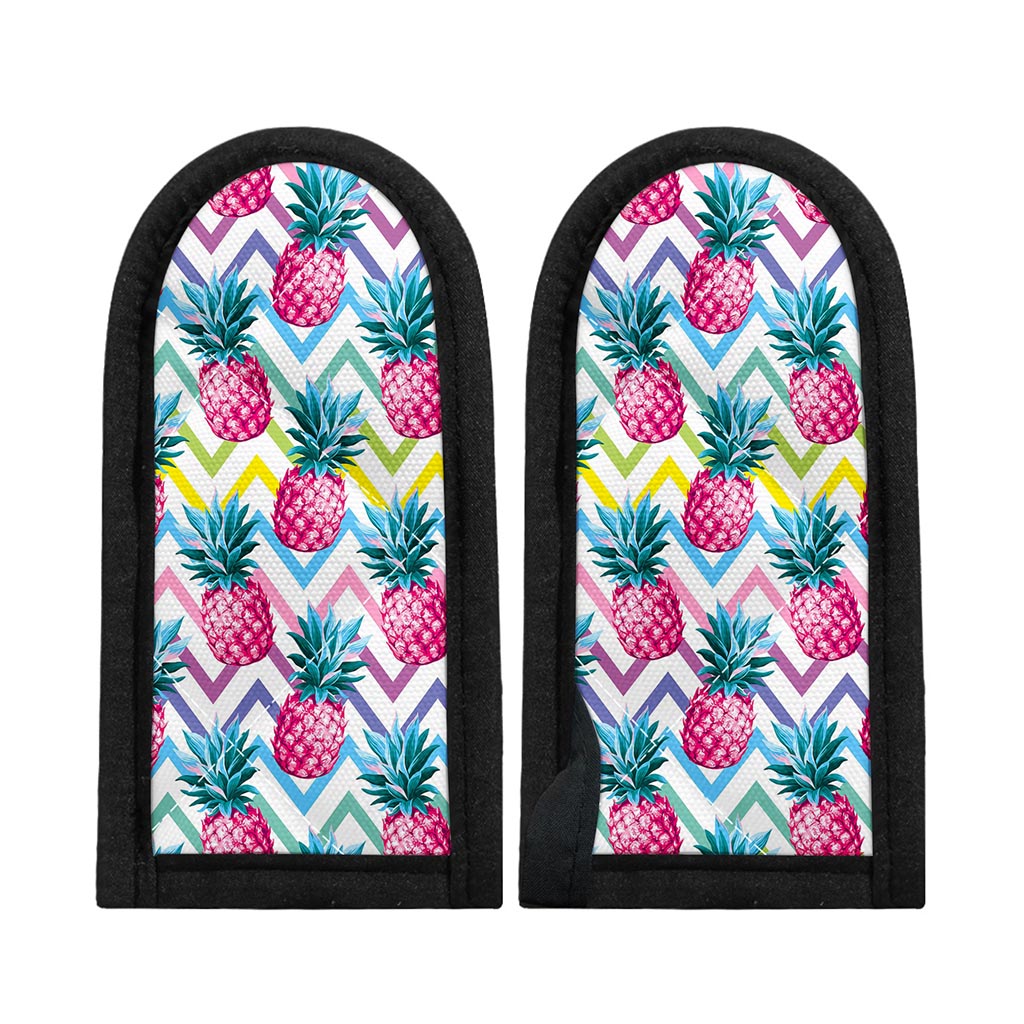 Neon Zig Zag Pineapple Pattern Print Skillet Handle Cover