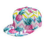 Neon Zig Zag Pineapple Pattern Print Snapback Cap