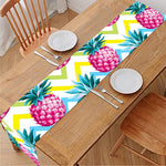 Neon Zig Zag Pineapple Pattern Print Table Runner