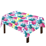 Neon Zig Zag Pineapple Pattern Print Tablecloth