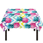 Neon Zig Zag Pineapple Pattern Print Tablecloth