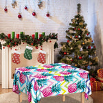 Neon Zig Zag Pineapple Pattern Print Tablecloth