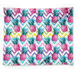 Neon Zig Zag Pineapple Pattern Print Tapestry