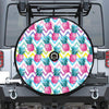 Neon Zig Zag Pineapple Pattern Print Tire Cover With Camera Hole