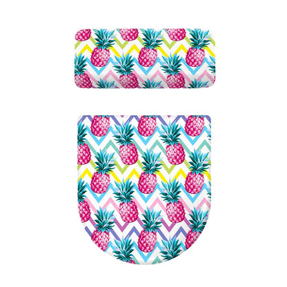 Neon Zig Zag Pineapple Pattern Print Toilet Lid And Tank Cover Set