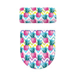 Neon Zig Zag Pineapple Pattern Print Toilet Lid And Tank Cover Set