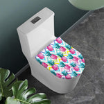 Neon Zig Zag Pineapple Pattern Print Toilet Lid Cover