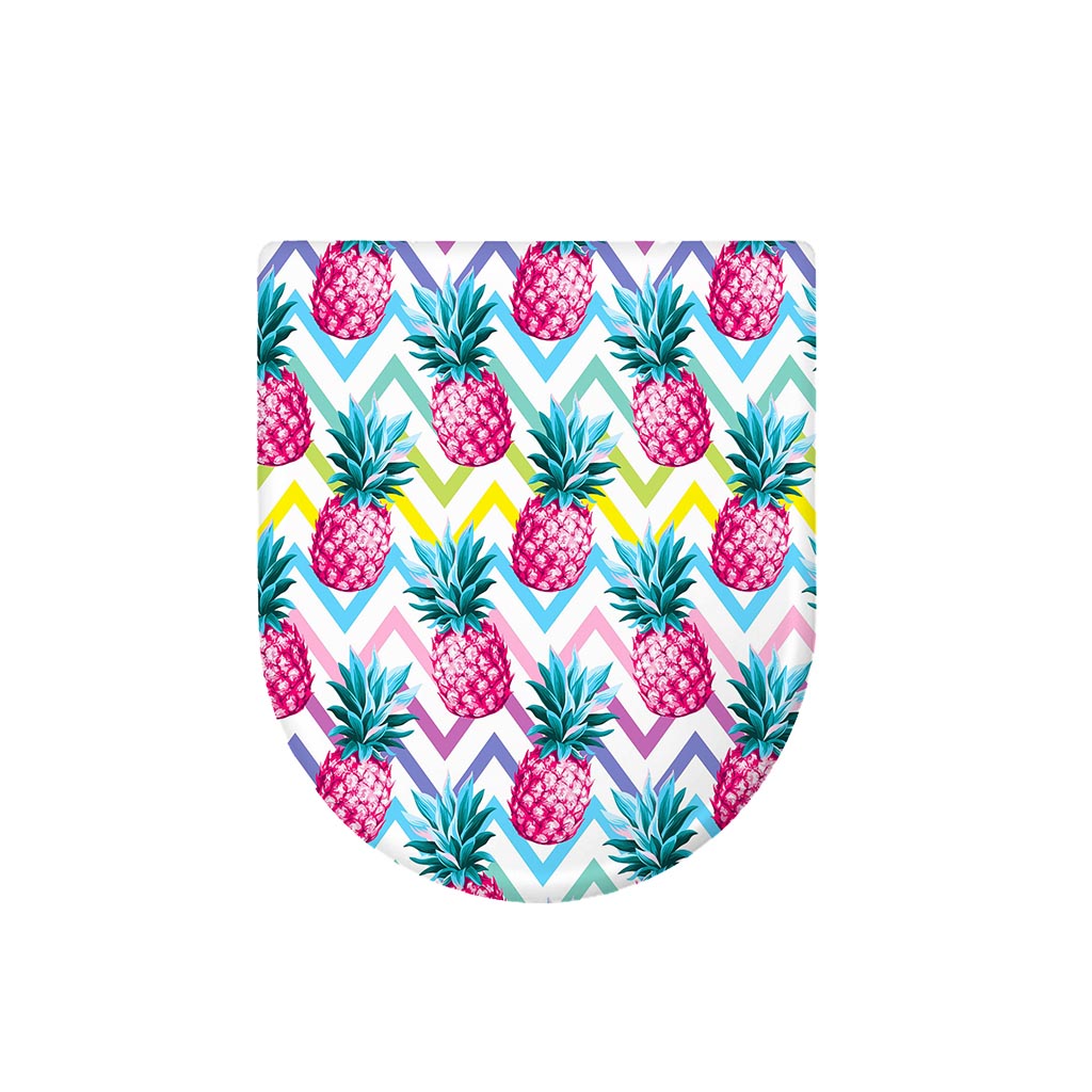 Neon Zig Zag Pineapple Pattern Print Toilet Lid Cover