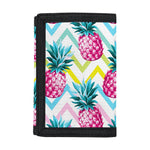 Neon Zig Zag Pineapple Pattern Print Trifold Wallet