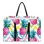 Neon Zig Zag Pineapple Pattern Print Utility Tote Bag