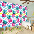 Neon Zig Zag Pineapple Pattern Print Wall Sticker