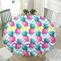 Neon Zig Zag Pineapple Pattern Print Waterproof Round Tablecloth