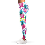 Neon Zig Zag Pineapple Pattern Print Women's Leggings