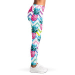 Neon Zig Zag Pineapple Pattern Print Women's Leggings