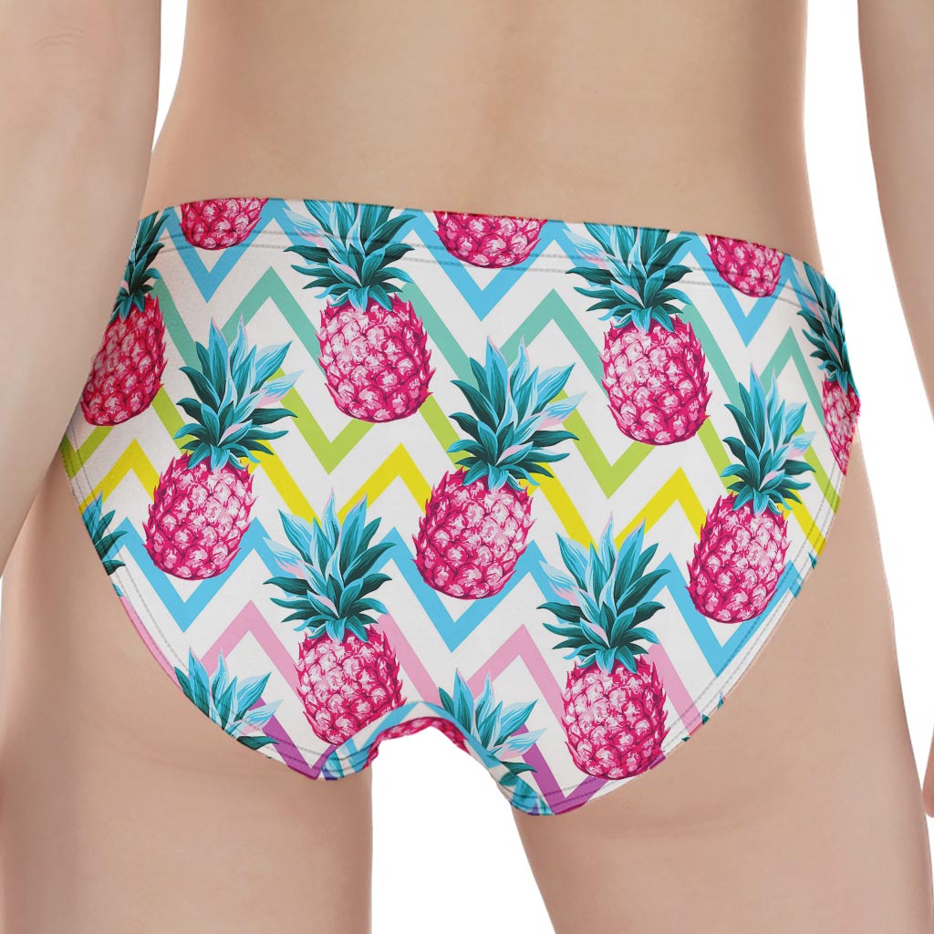 Neon Zig Zag Pineapple Pattern Print Women's Panties