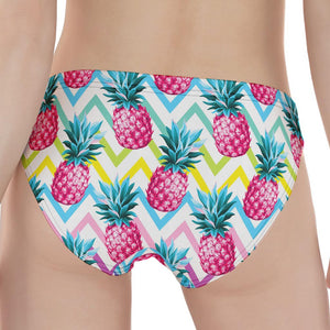 Neon Zig Zag Pineapple Pattern Print Women's Panties