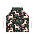 Night Floral Unicorn Pattern Print Adjustable Apron