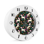 Night Floral Unicorn Pattern Print Alarm Clock