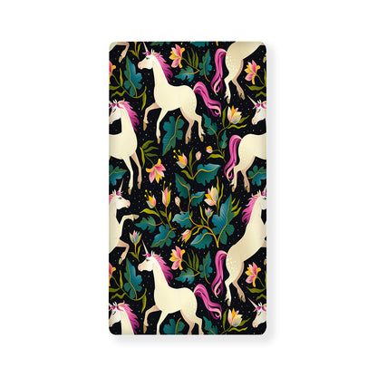 Night Floral Unicorn Pattern Print Baby Crib Sheet