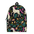 Night Floral Unicorn Pattern Print School Backpack