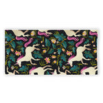 Night Floral Unicorn Pattern Print Beach Towel