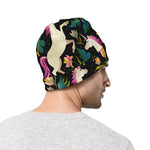 Night Floral Unicorn Pattern Print Beanie