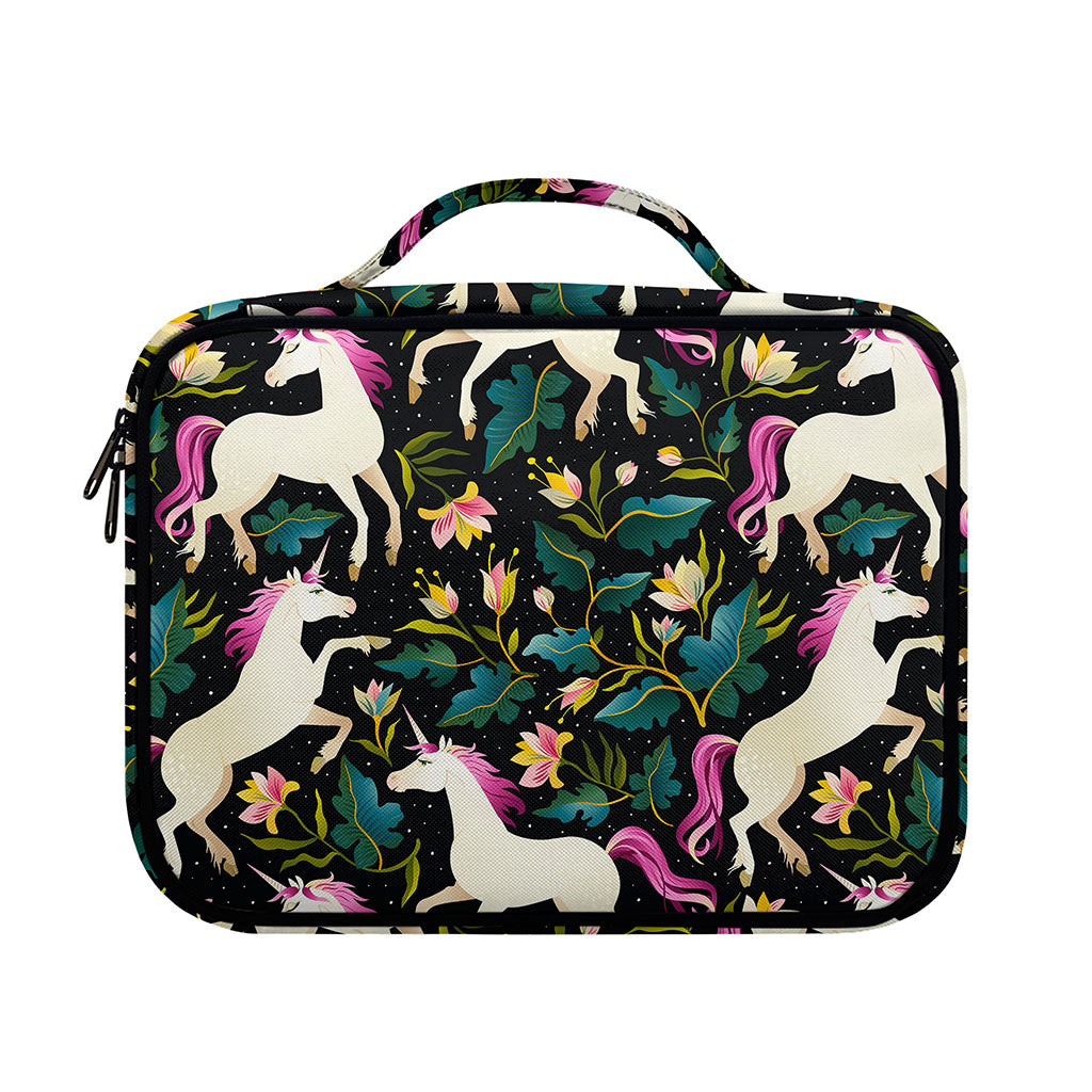 Night Floral Unicorn Pattern Print Briefcase Bible Bag