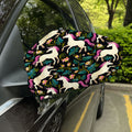 Night Floral Unicorn Pattern Print Car Side Mirror Covers
