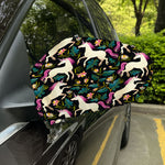 Night Floral Unicorn Pattern Print Car Side Mirror Covers