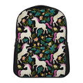 Night Floral Unicorn Pattern Print Casual Backpack