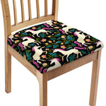 Night Floral Unicorn Pattern Print Chair Cushion Cover