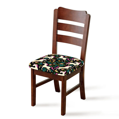 Night Floral Unicorn Pattern Print Chair Cushion Cover