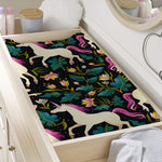 Night Floral Unicorn Pattern Print Changing Pad Cover