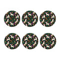 Night Floral Unicorn Pattern Print Coaster Set