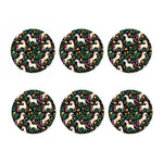 Night Floral Unicorn Pattern Print Coaster Set