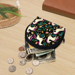 Night Floral Unicorn Pattern Print Coin Purse