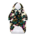 Night Floral Unicorn Pattern Print Dog Zip Up Hoodie