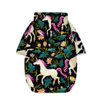 Night Floral Unicorn Pattern Print Dog Zip Up Hoodie