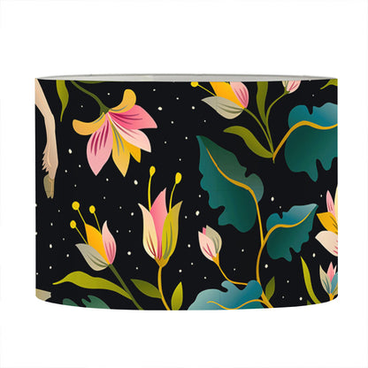 Night Floral Unicorn Pattern Print Drum Lamp Shade