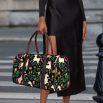 Night Floral Unicorn Pattern Print Duffle Bag