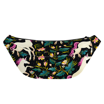 Night Floral Unicorn Pattern Print Fanny Pack