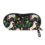 Night Floral Unicorn Pattern Print Glasses Case