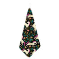 Night Floral Unicorn Pattern Print Hand Towel