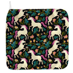 Night Floral Unicorn Pattern Print Hand Towel