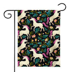 Night Floral Unicorn Pattern Print House Flag