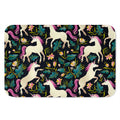 Night Floral Unicorn Pattern Print Indoor Door Mat