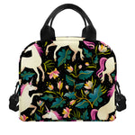 Night Floral Unicorn Pattern Print Insulated Lunch Bag