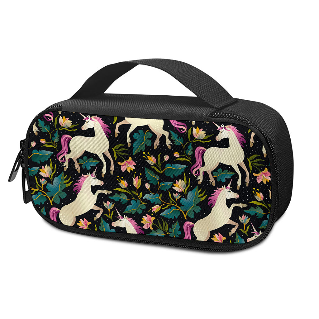 Night Floral Unicorn Pattern Print Insulin Cooler Travel Case