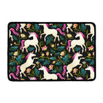 Night Floral Unicorn Pattern Print Kitchen Mat